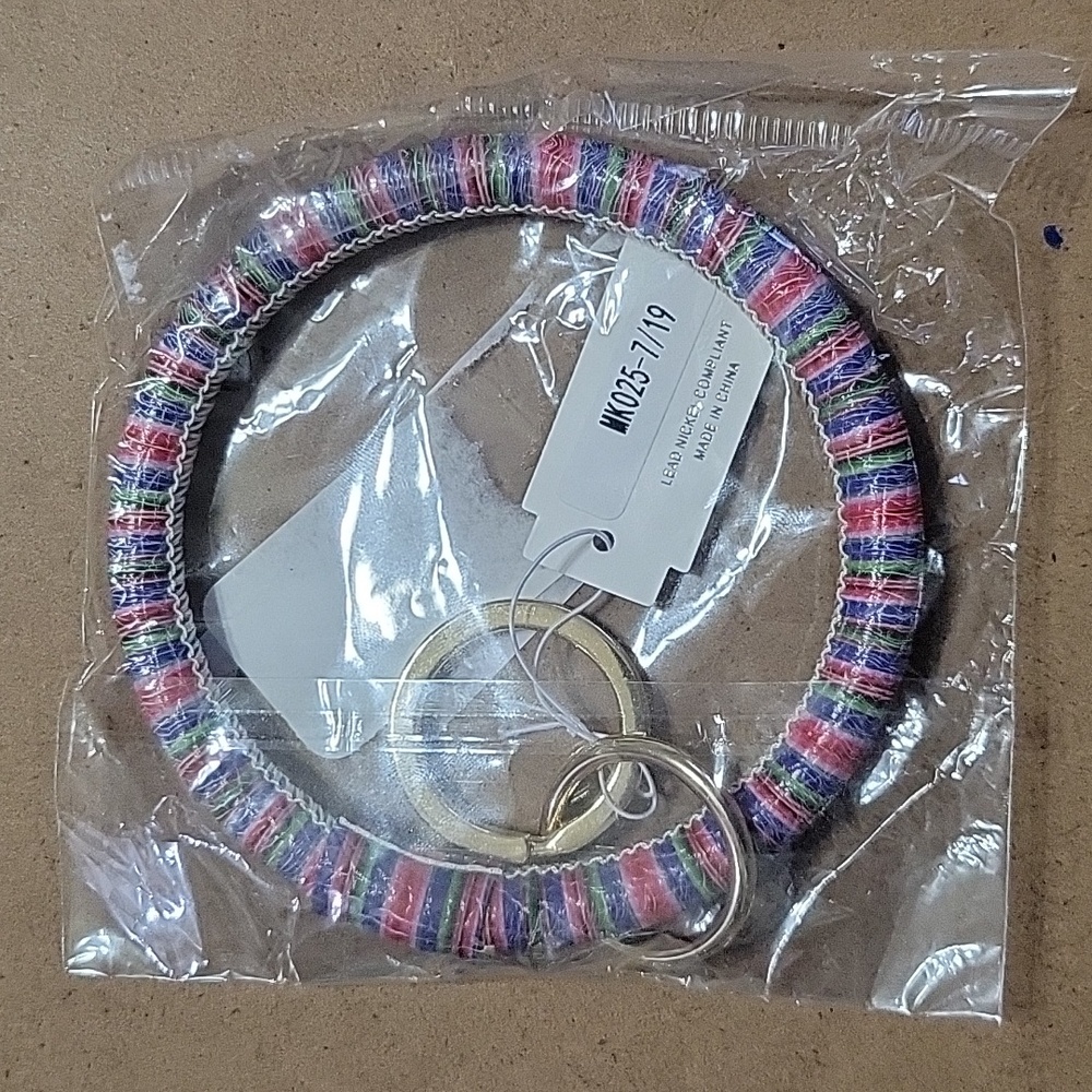 NWOT Striped Key Ring